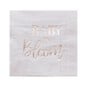 Ginger Ray Rose Gold and Blush Baby in Bloom Napkins 16 Pack image number 1