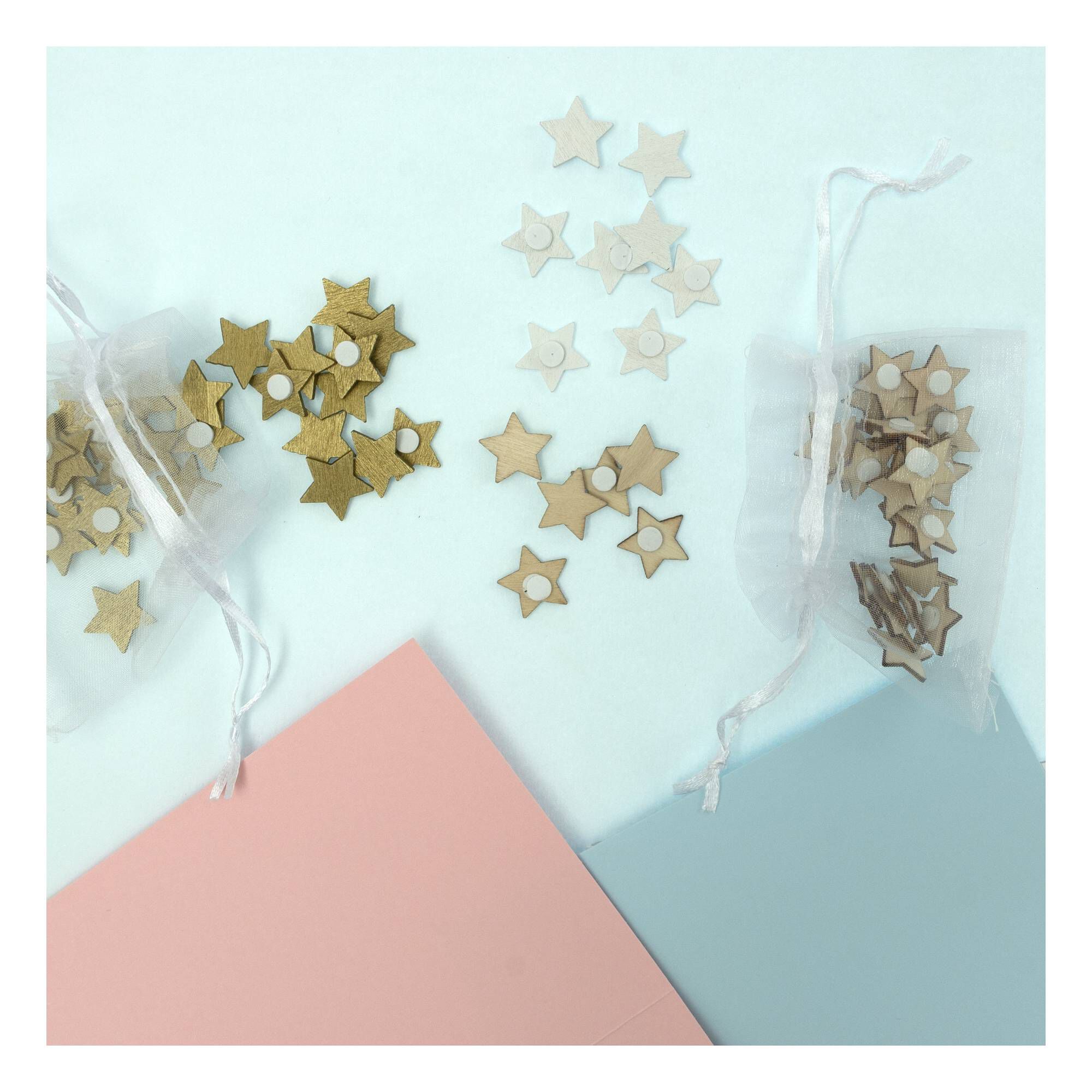 Natural Wooden Star Embellishments 30 Pack | Hobbycraft