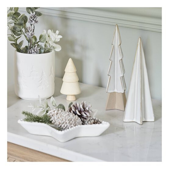 Ceramic Beige Modern Tree Decoration 18cm image number 2