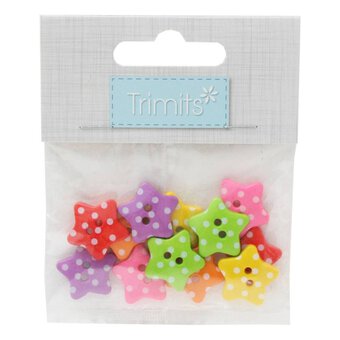 Trimits Dotty Star Novelty Buttons 8 Pieces