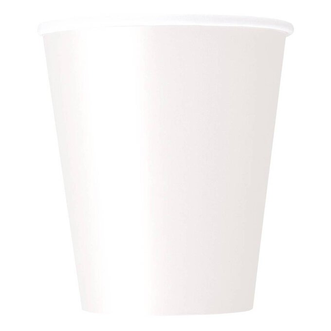 Bright White Paper Cups 8 Pack image number 1