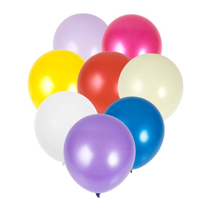 Pastel Pearlised Latex Balloons 8 Pack image number 1