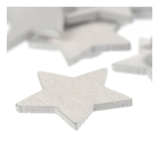 White Wooden Star Embellishments 30 Pack image number 3