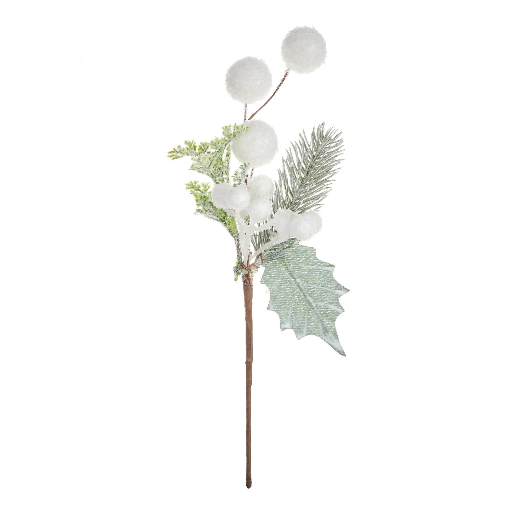 Snowy White Berry and Twig Pick 26cm | Hobbycraft