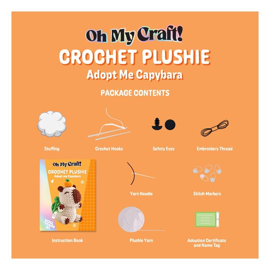 Oh My Craft! Crochet Plushie Adopt Me Capybara Kit image number 3