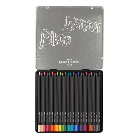 Faber-Castell Assorted Black Edition Colour Pencils Tin 24 Pack image number 2