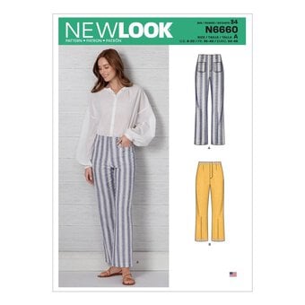 New Look Women's Flared Trousers Sewing Pattern N6660