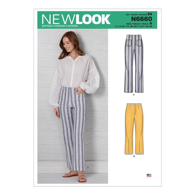 New Look Women's Flared Trousers Sewing Pattern N6660 image number 1
