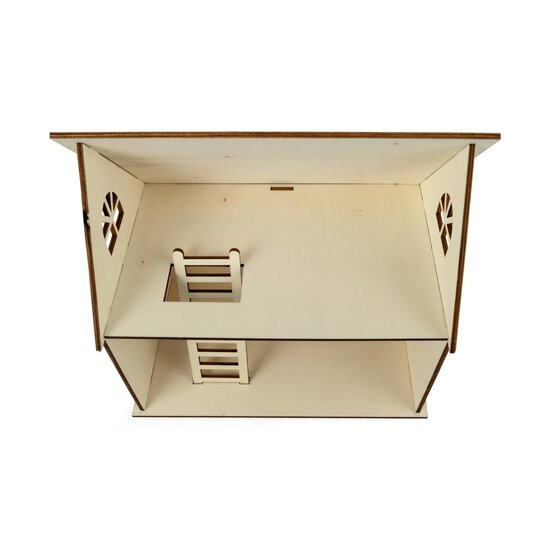 Wooden Dollhouse 17cm x 27cm x 25cm image number 5