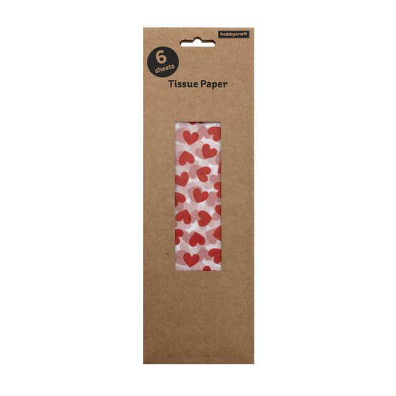 Heart Printed Tissue Paper 50cm x 70cm 6 Pack image number 3