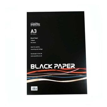 Seawhite Black Paper Pad A3 50 Sheets