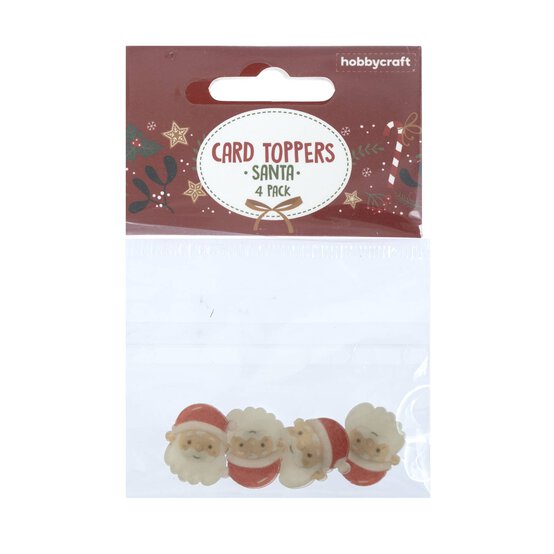 Santa Face Card Toppers 4 Pack image number 3