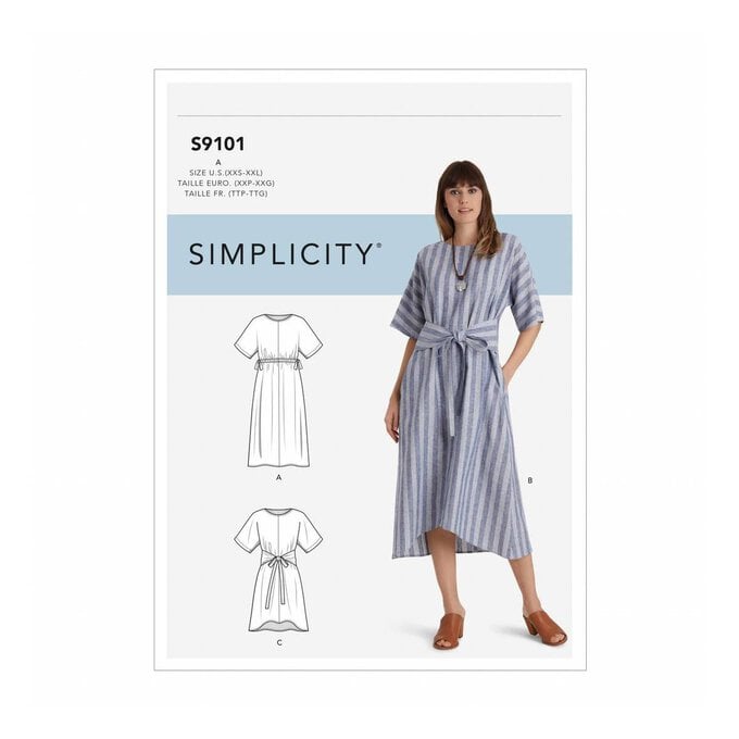 Simplicity Pullover Dress Sewing Pattern S9101 (XXS-XXL) image number 1