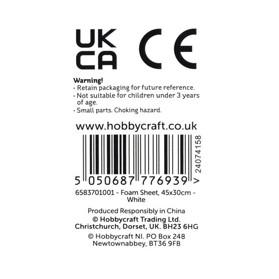 White EVA Foam Sheet 45cm x 30cm image number 5
