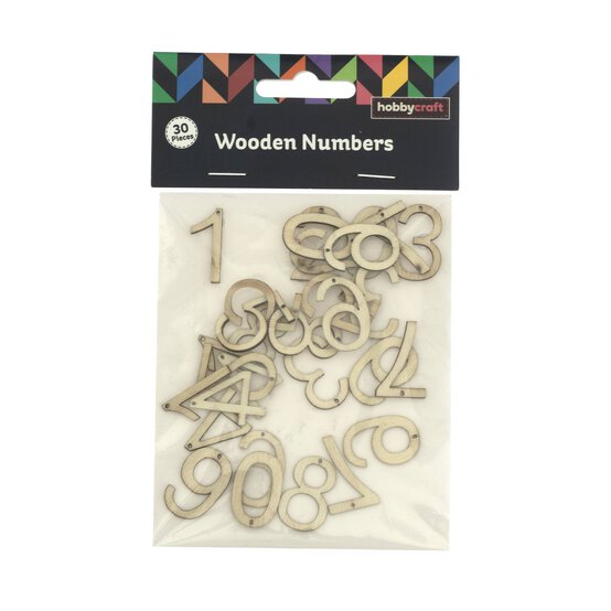 Natural Wooden Numbers 30 Pieces image number 4