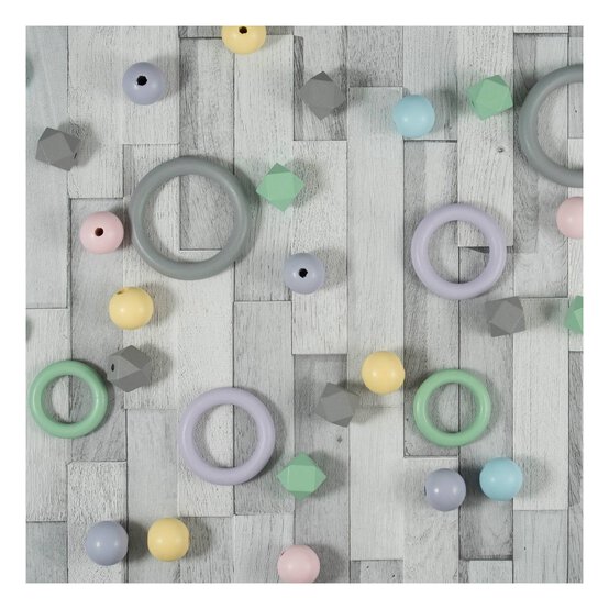 Trimits Pastel Wooden Craft Accessories Kit 33 Pieces image number 2