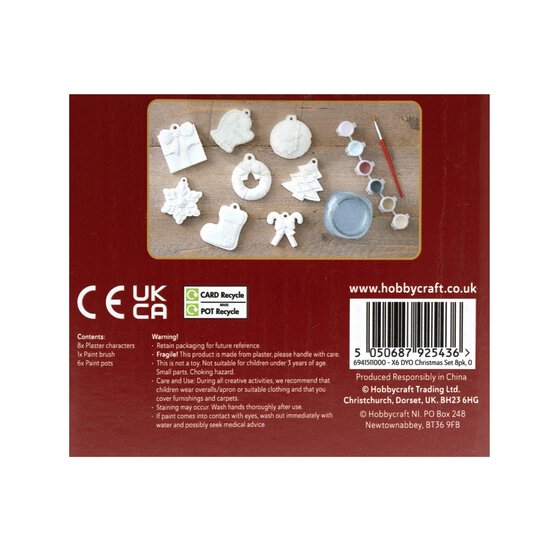 Paint Your Own Christmas Decorations Kit 8 Pack  image number 4