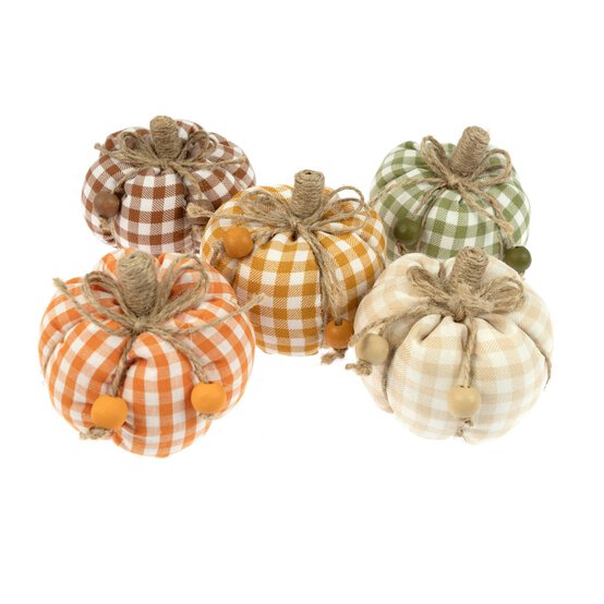 Gingham Pumpkins 5 Pack  image number 1