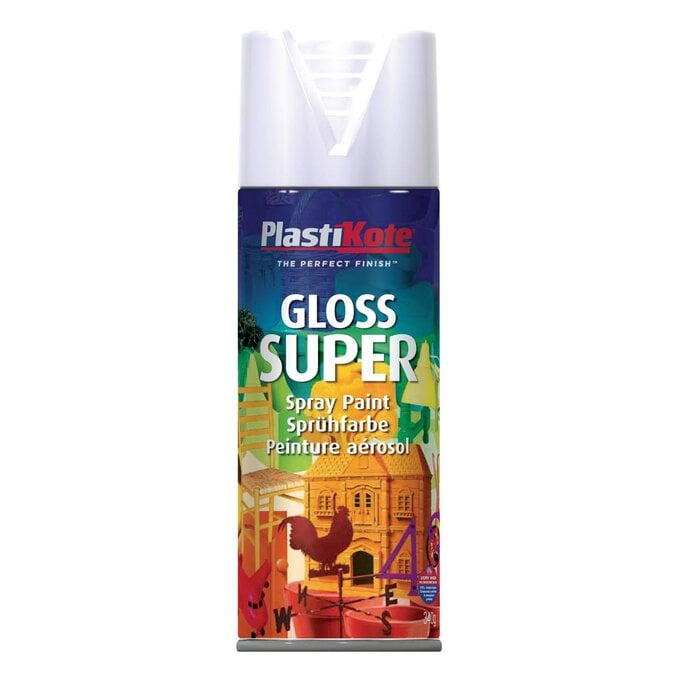 PlastiKote White Gloss Super Spray Paint 400ml image number 1