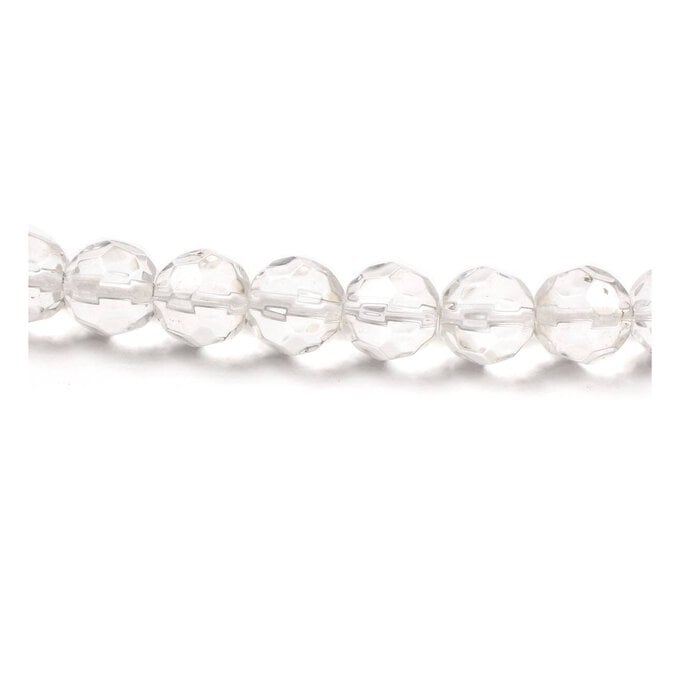 Clear Crystal Round Bead String 16 Pieces image number 1