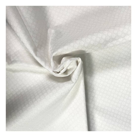 White Abstract Dot Cotton Fabric by the Metre image number 1
