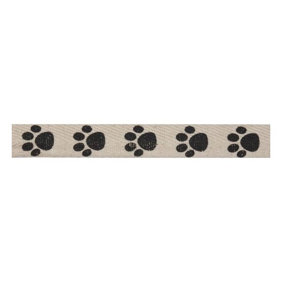 Paw Print Cotton Ribbon 15mm x 5m image number 1