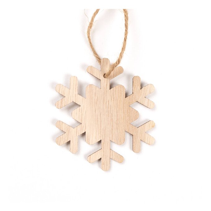 Hanging Wooden Snowflake Decoration 8cm | Hobbycraft