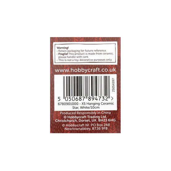 Hanging Ceramic Christmas Decorations 3 Pack image number 4