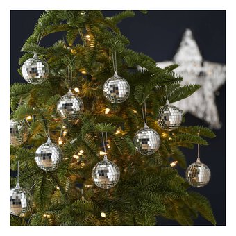 Silver Mirror Ball Decorations 2 Pack