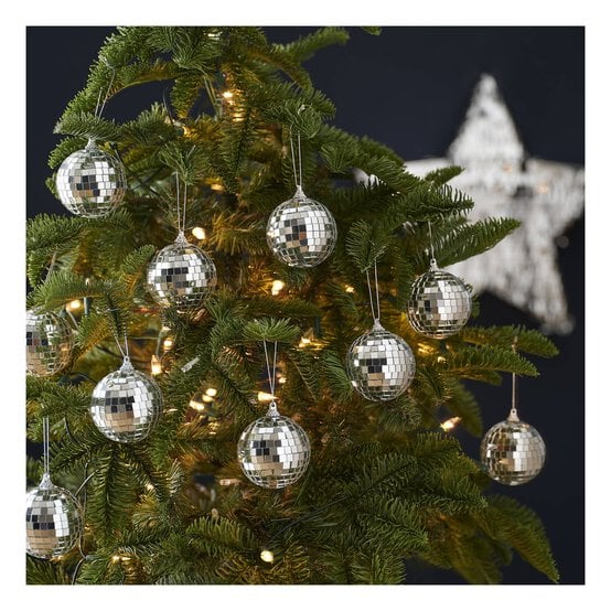Silver Mirror Ball Decorations 2 Pack image number 2