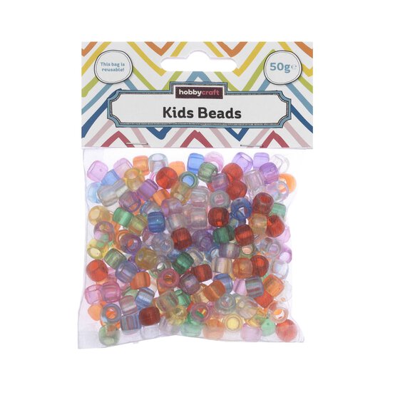 Mixed Iridescent Pastel Pony Beads 50g image number 4