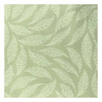 V&A Pressed in Time Green Leaves Cotton Fabric by the Metre