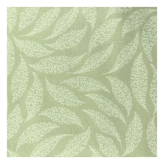 V&A Pressed in Time Green Leaves Cotton Fabric by the Metre image number 2