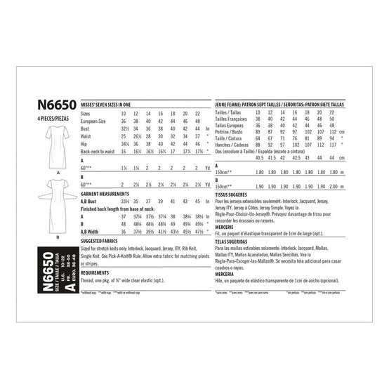 New Look Women's Knit Dress Sewing Pattern N6650 image number 2