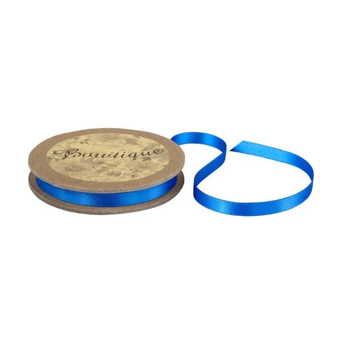 Royal Blue Double-Faced Satin Ribbon 6mm x 5m image number 1