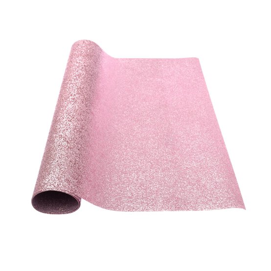 Pink Glitter Iron-On Vinyl 12 x 24 Inches image number 2