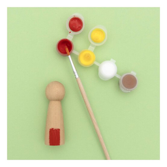 Paint Your Own Wooden Peg Firefighter Kit  image number 2