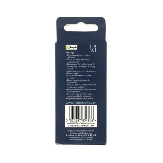Whisk Metallic Rainbow Number 5 Candle image number 6