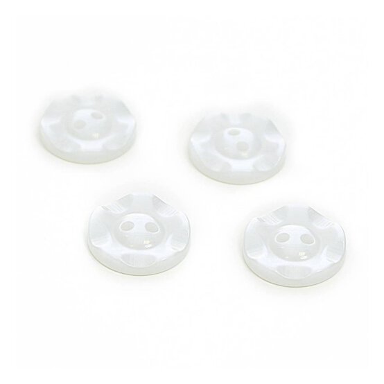 Hemline White Basic Scalloped Edge Button 4 Pack image number 1