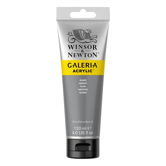 Winsor & Newton Galeria Silver Acrylic Paint 120ml image number 1