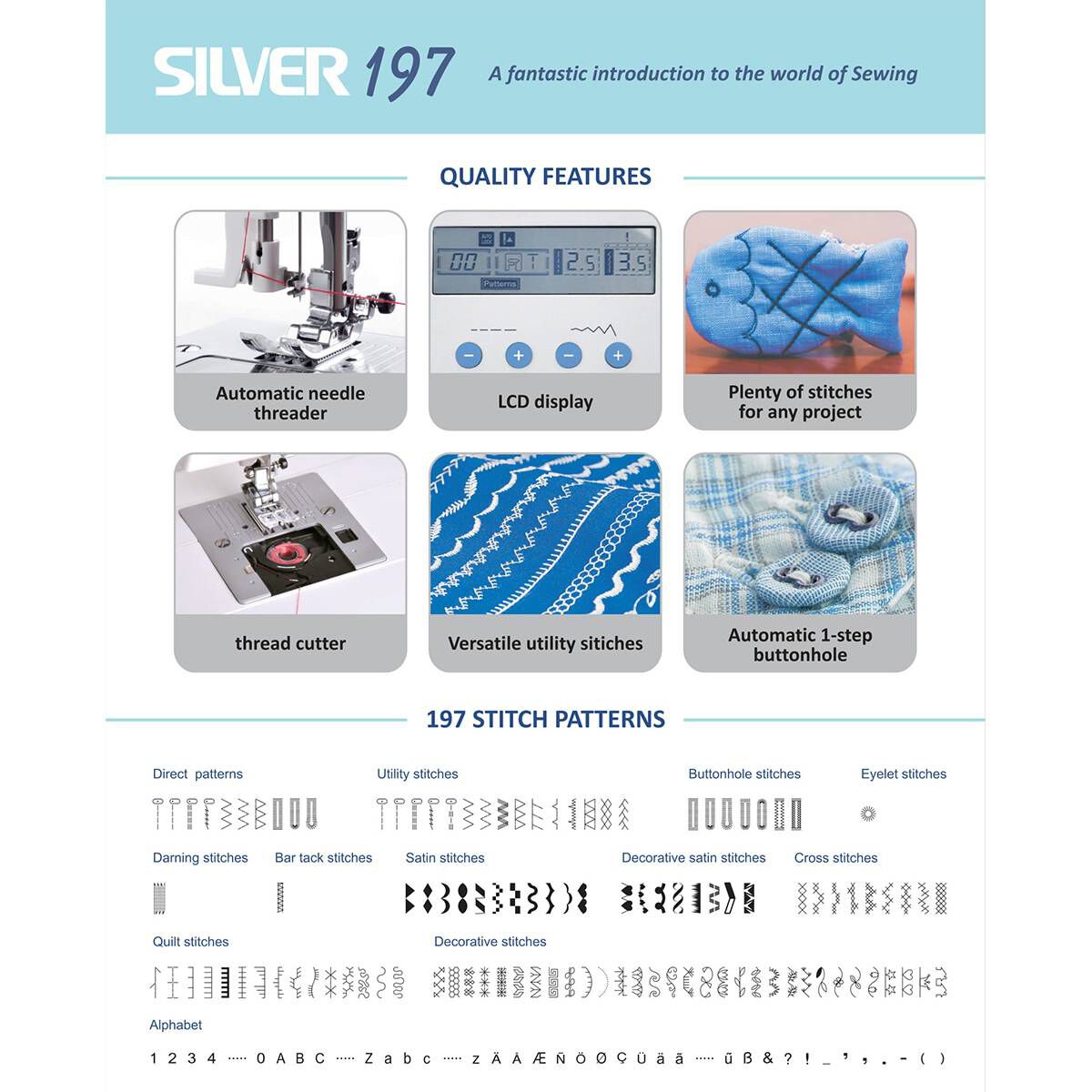 Silver 197 Computerised Sewing Machine Hobbycraft