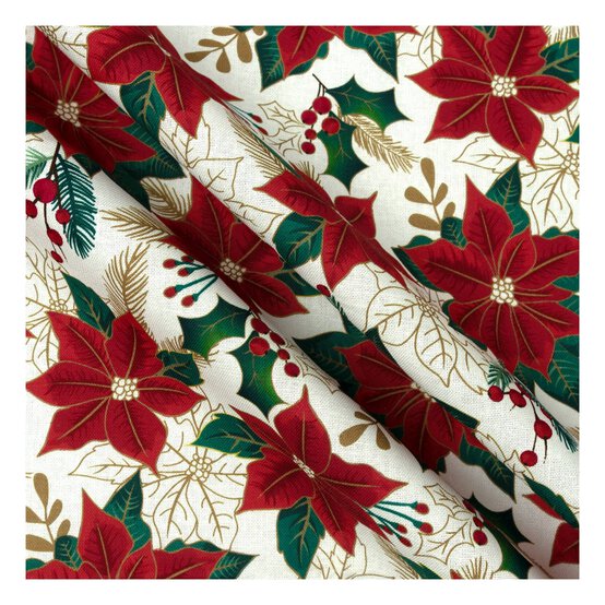 Holly and Poinsettia Fat Quarters 5 Pack image number 6