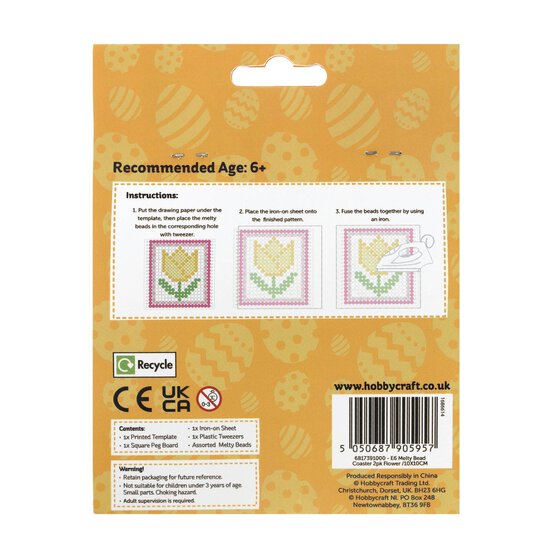 Flower Melty Beads Coaster Kit 2 Pack image number 4