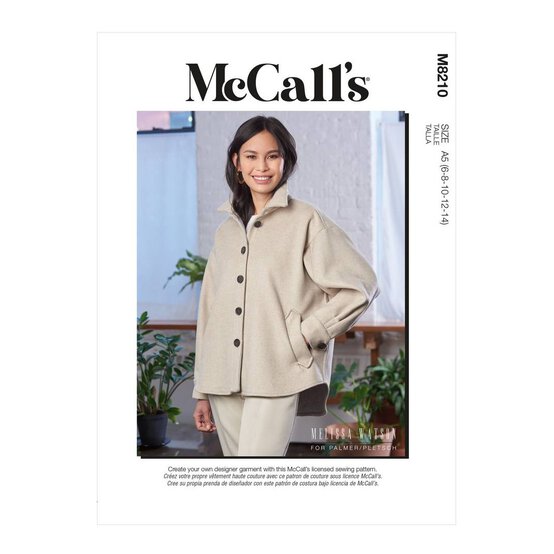 McCall's Women's Jacket  Sewing Pattern M8210 (A5 6-14) image number 1