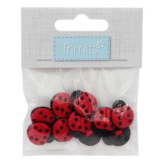 Trimits Red Ladybird Novelty Buttons 7 Pieces