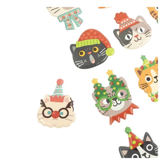 Christmas Cat Puffy Stickers image number 3