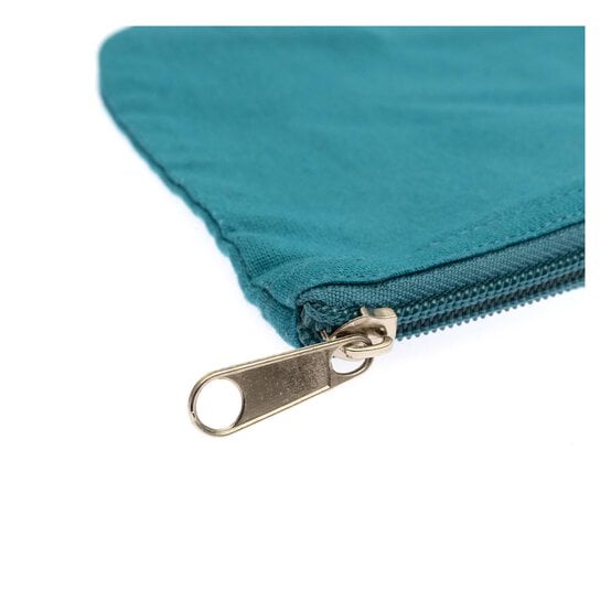 Turquoise Cotton Zip Pouch image number 3