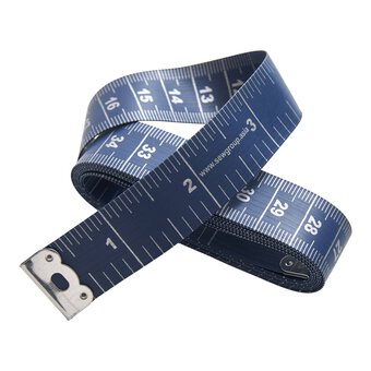 Blue Woodblock Floral Tape Measure 150cm 