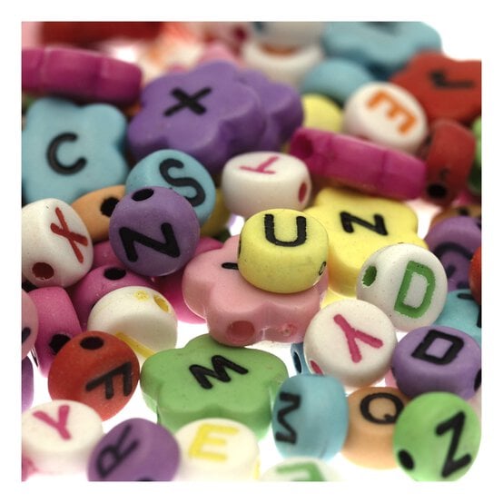 Flower and Alphabet Beads 50g  image number 2