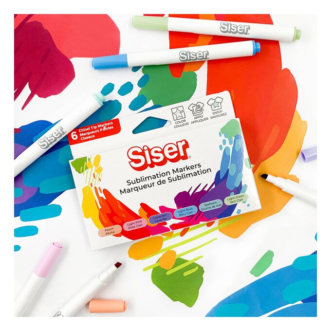 Siser Chisel Tip Sublimation Markers - Primary Colors - 6 ct